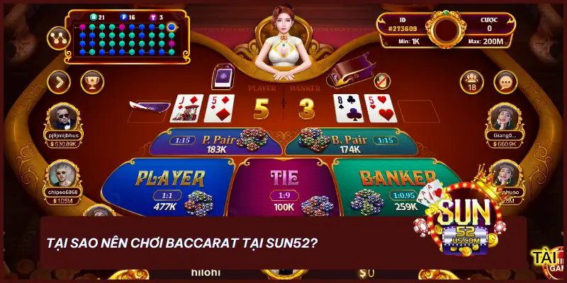 Tại sao nên chơi Baccarat tại SUN52?