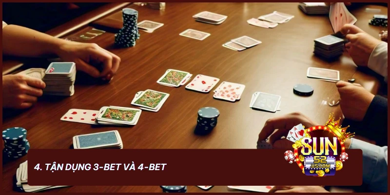 Tận dụng 3-bet và 4-bet là bí quyết gây áp lực và kiểm soát ván bài